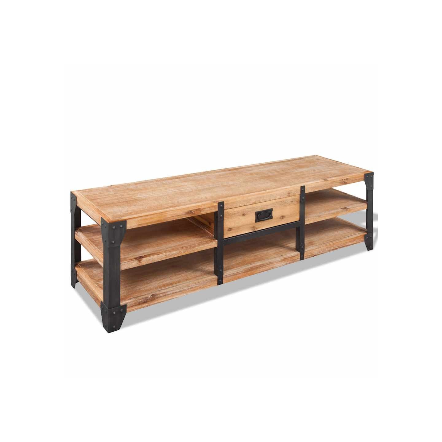 Meuble TV 140x40x45 cm bois d'acacia massif