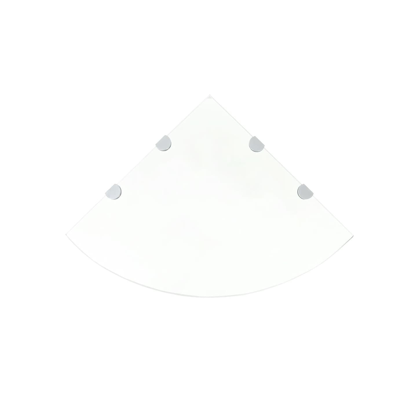 Étagère de coin et supports chromés Verre transparent 45x45 cm