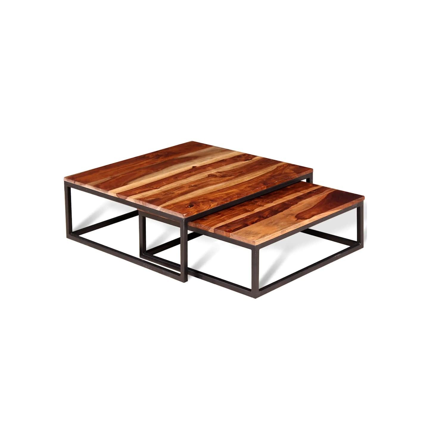 Ensemble de table basse gigogne 2 pcs Bois massif