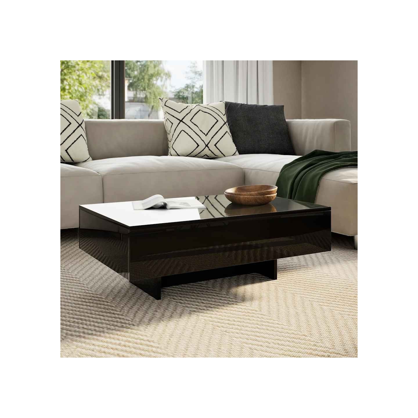 Table basse Haute brillance Noir