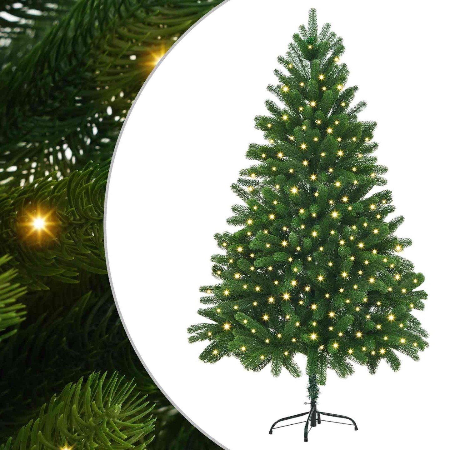 Sapin de Noël avec 300 LED avec support Vert 180 cm PE