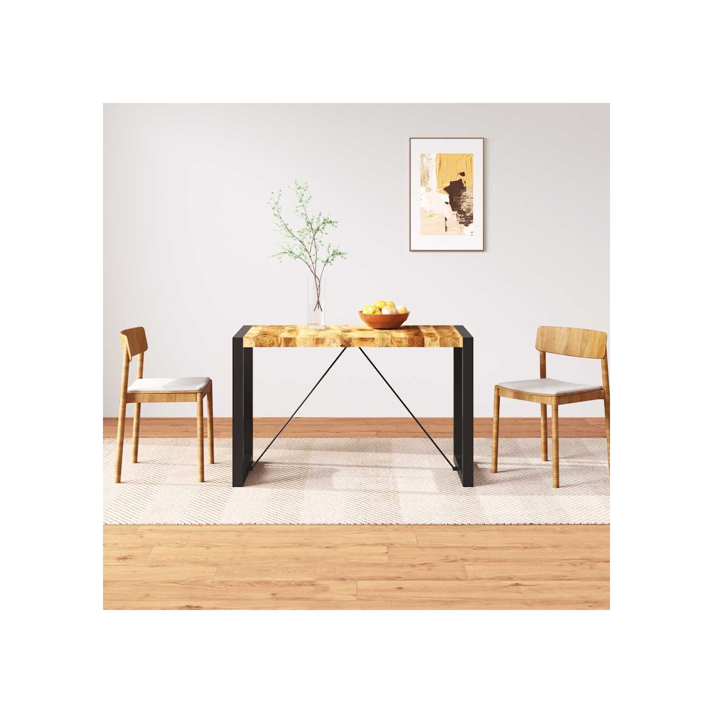 Table à manger Bois de manguier brut 120 cm