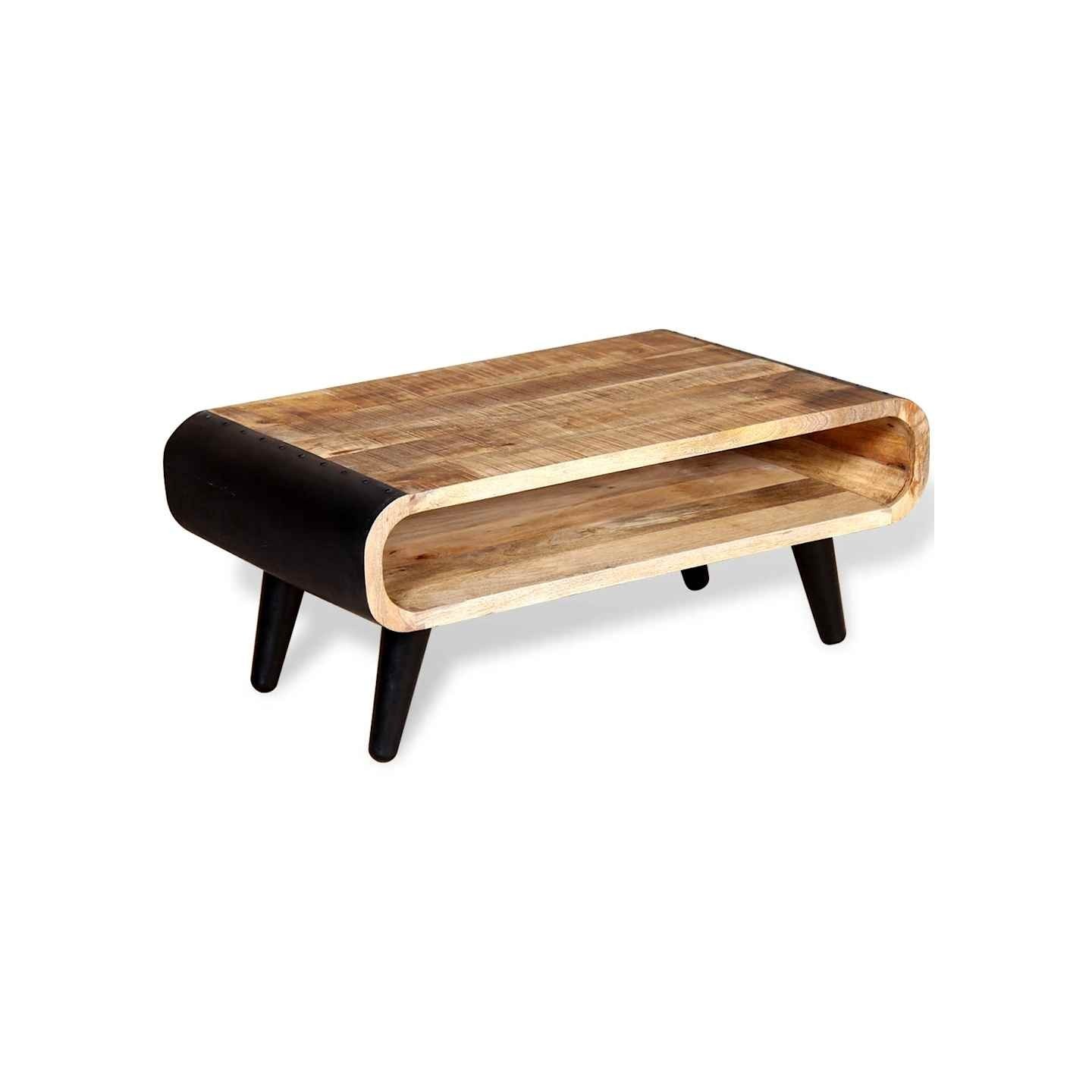 Table basse Bois de manguier brut 90x55x39 cm