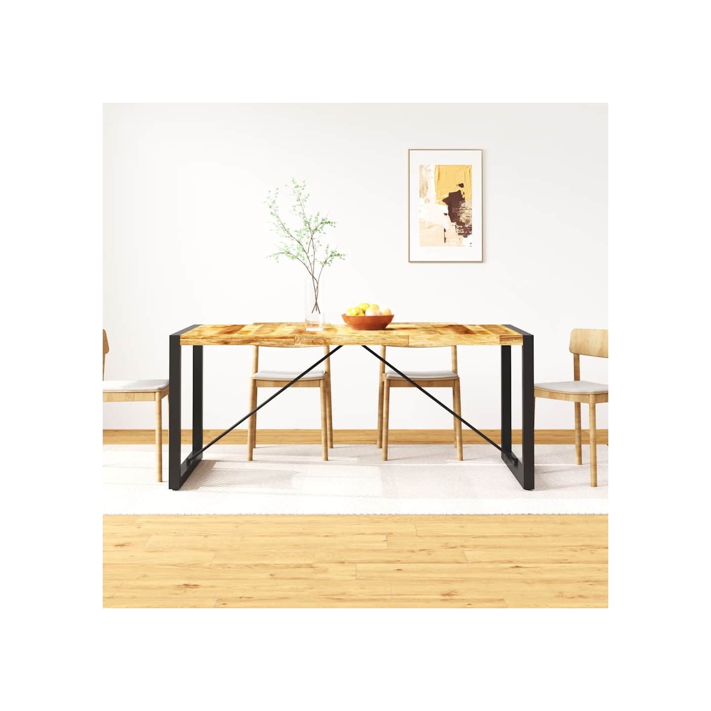 Table à manger Bois de manguier brut 180 cm