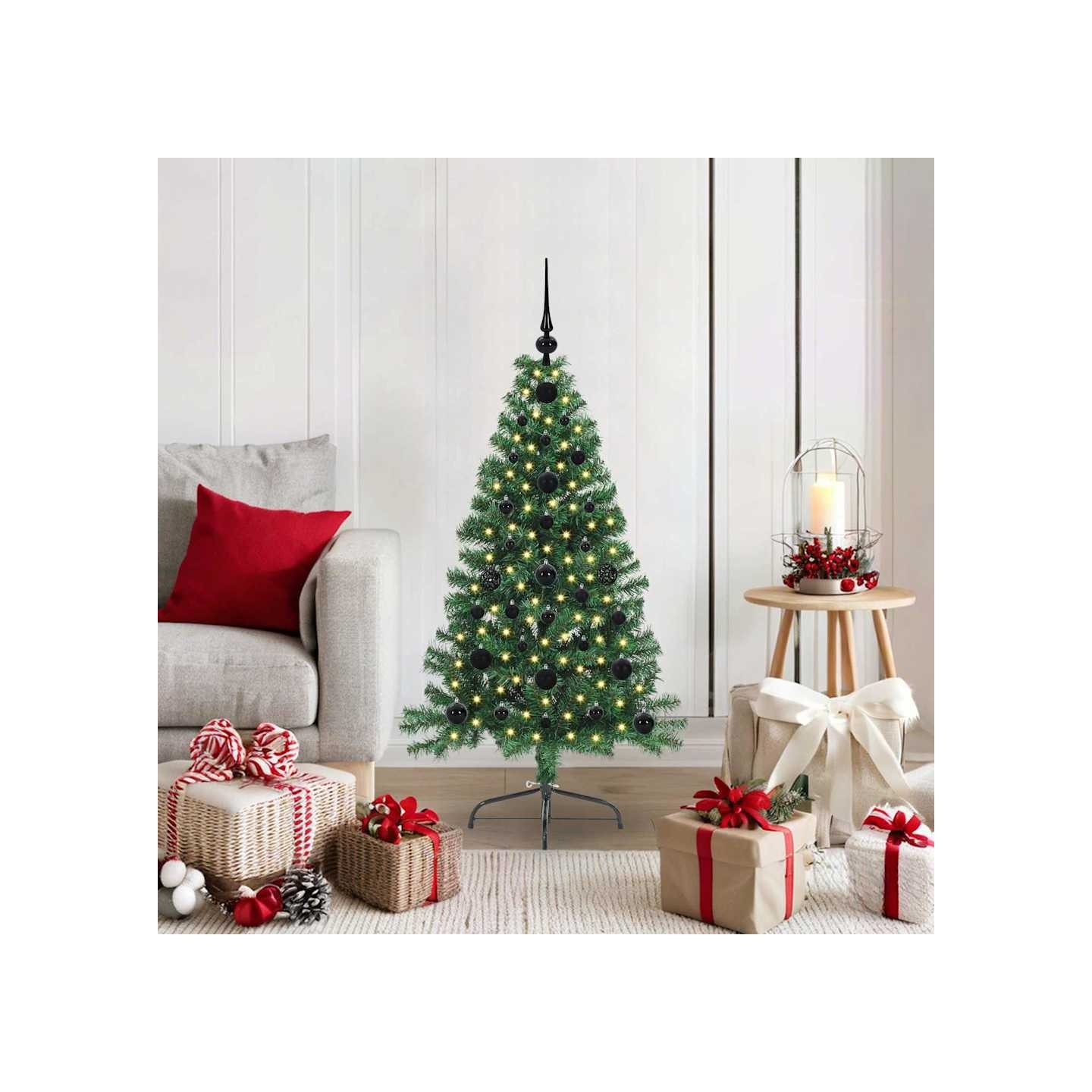 Sapin de Noël artificiel pré-éclairé Vert 120 cm PVC