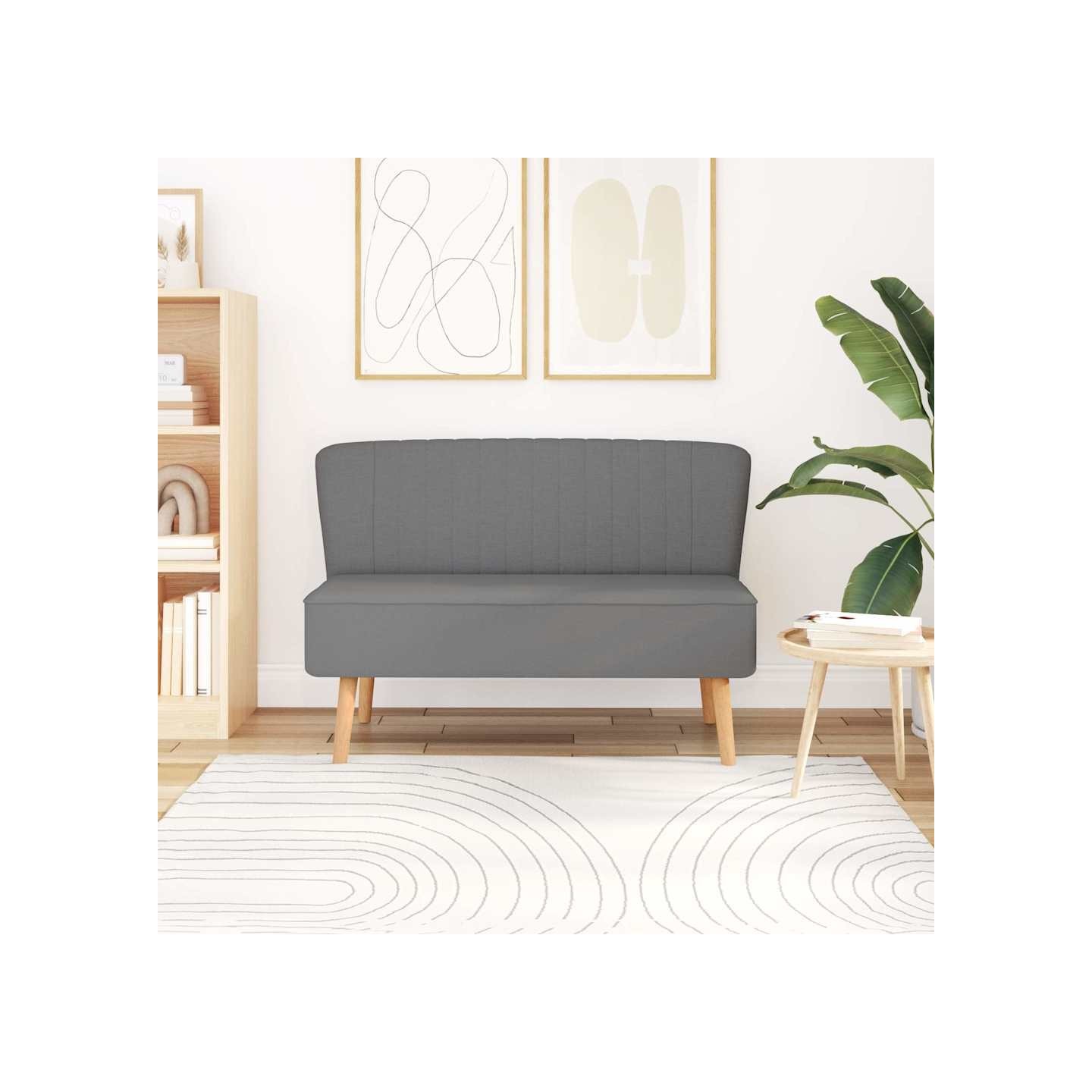 Canapé 117 x 55,5 x 77 cm Tissu Gris clair