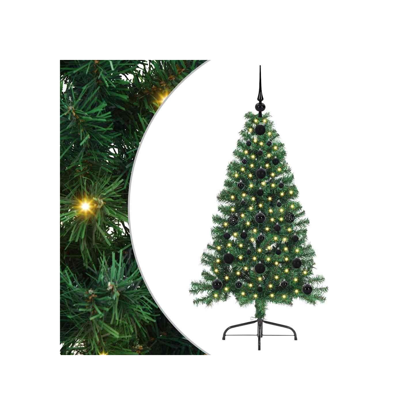 Sapin de Noël artificiel pré-éclairé Vert 120 cm PVC