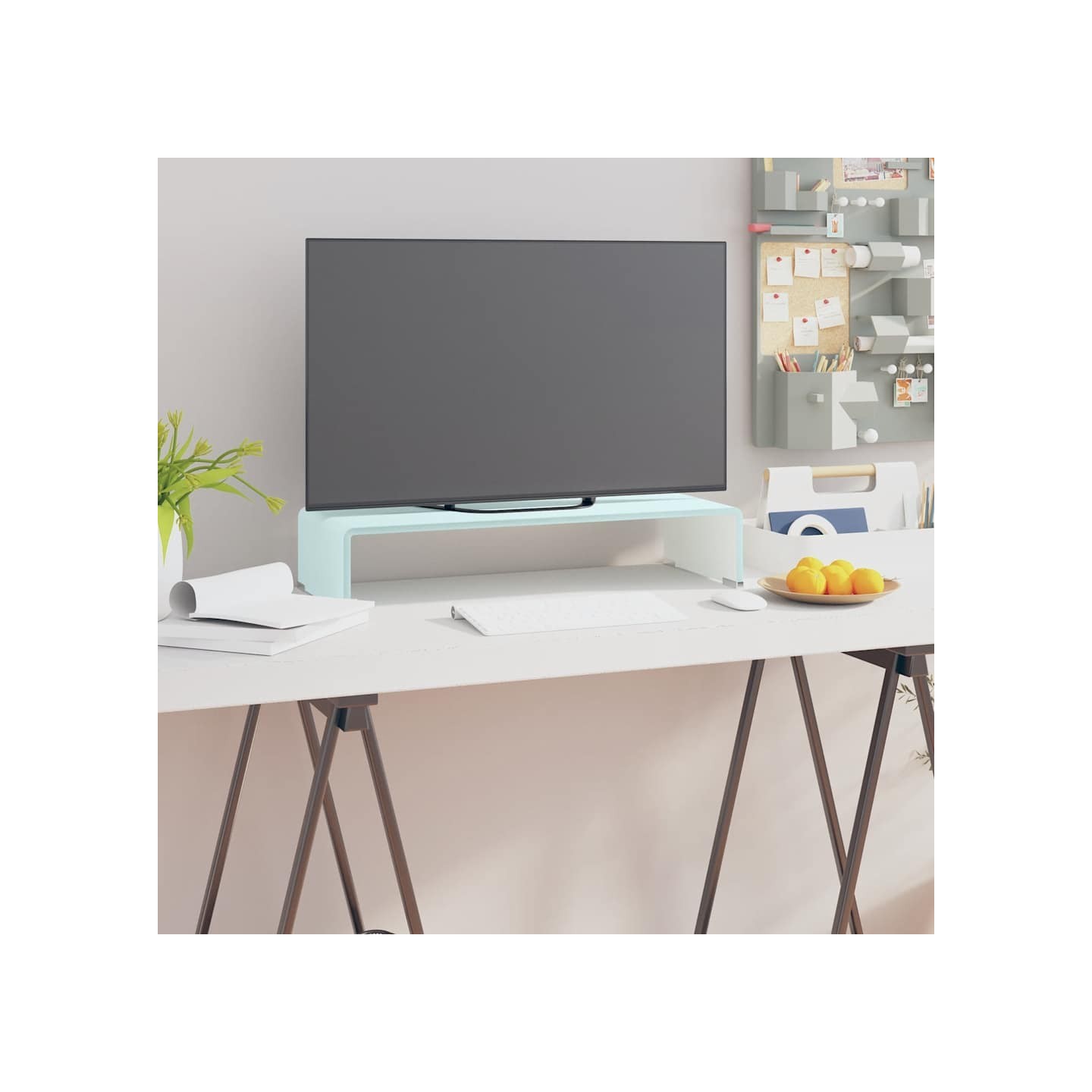 Meuble TV/Support pour moniteur 60x25x11 cm verre vert