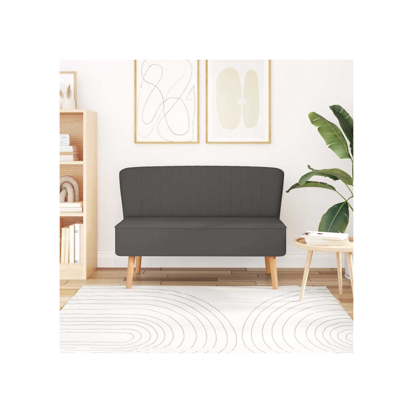 Canapé 117x55,5x77 cm Tissu Gris foncé