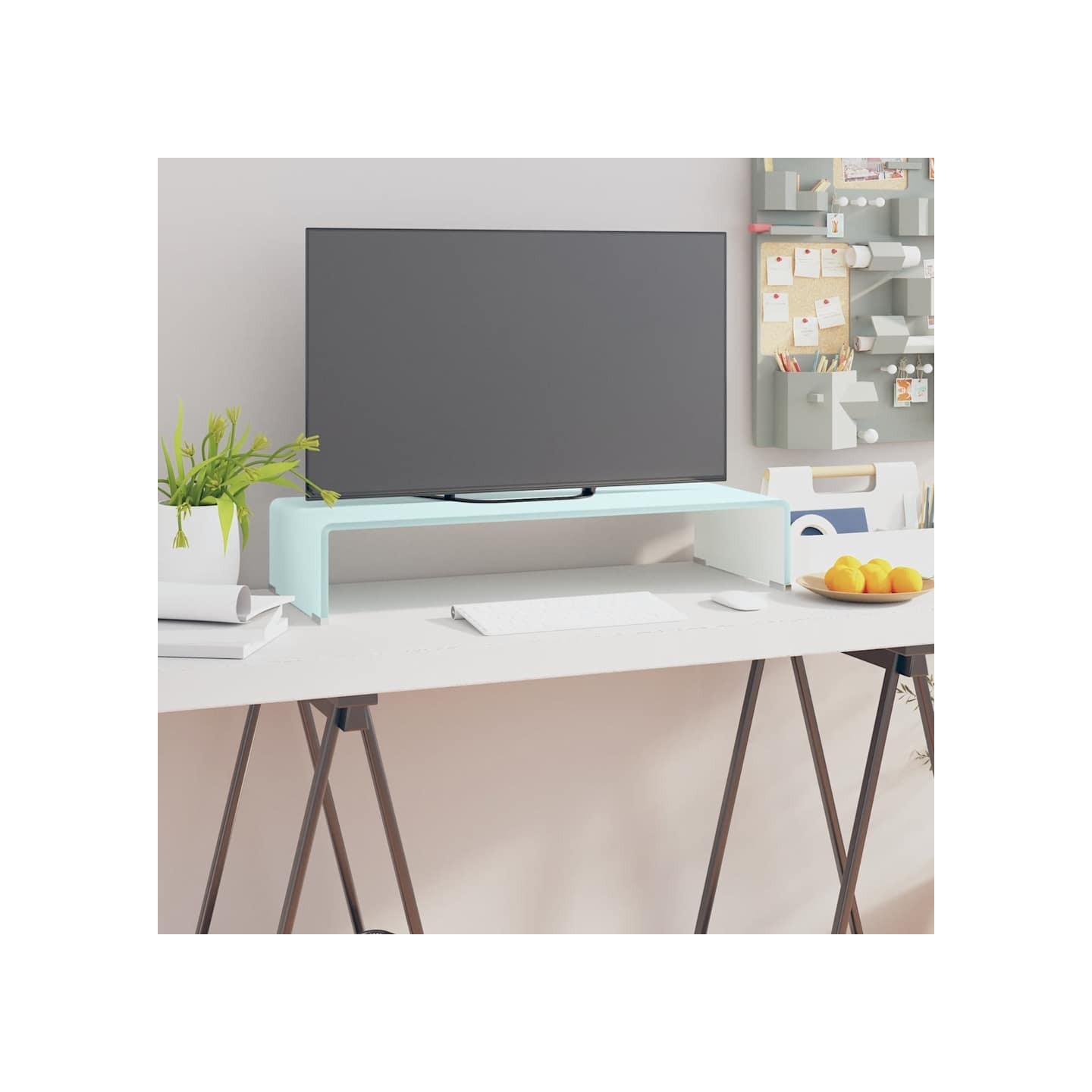 Meuble TV/Support pour moniteur 70x30x13 cm verre vert