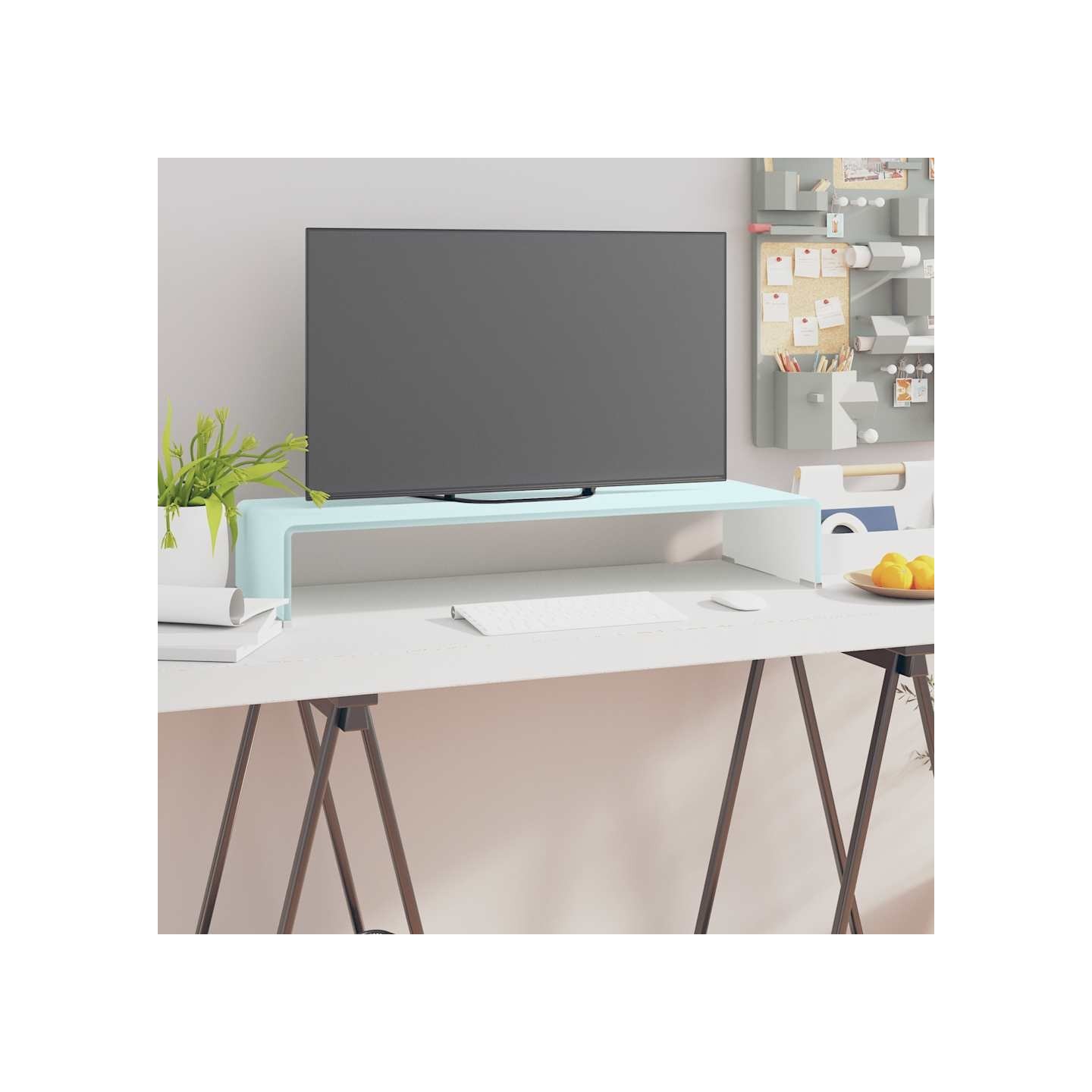 Meuble TV/Support pour moniteur 80x30x13 cm verre vert