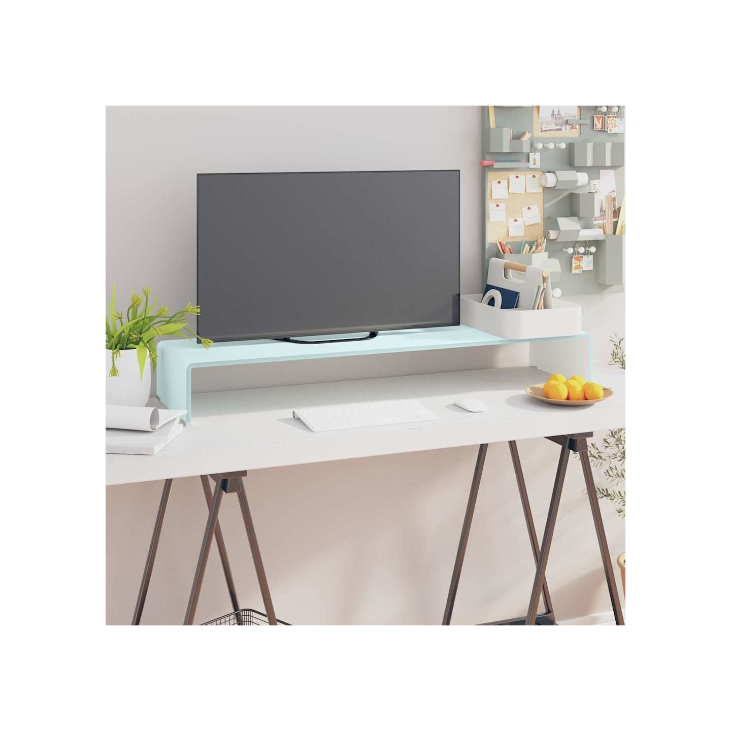 Meuble TV/Support pour moniteur 100x30x13 cm verre vert