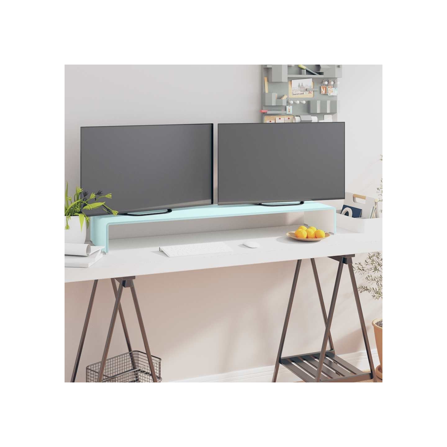 Meuble TV/Support pour moniteur 110x30x13 cm verre vert