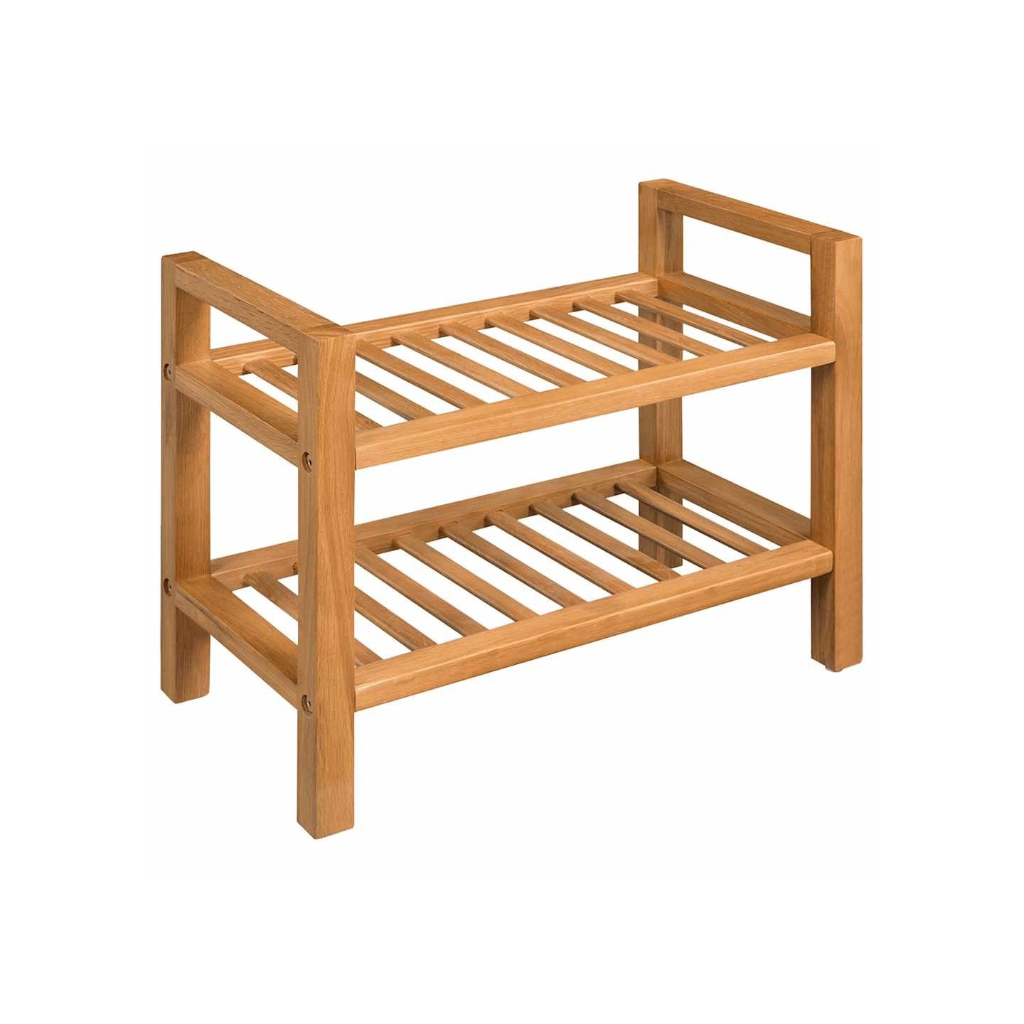 Étagère à chaussures avec 2 étagères 50x27x40 cm Chêne massif