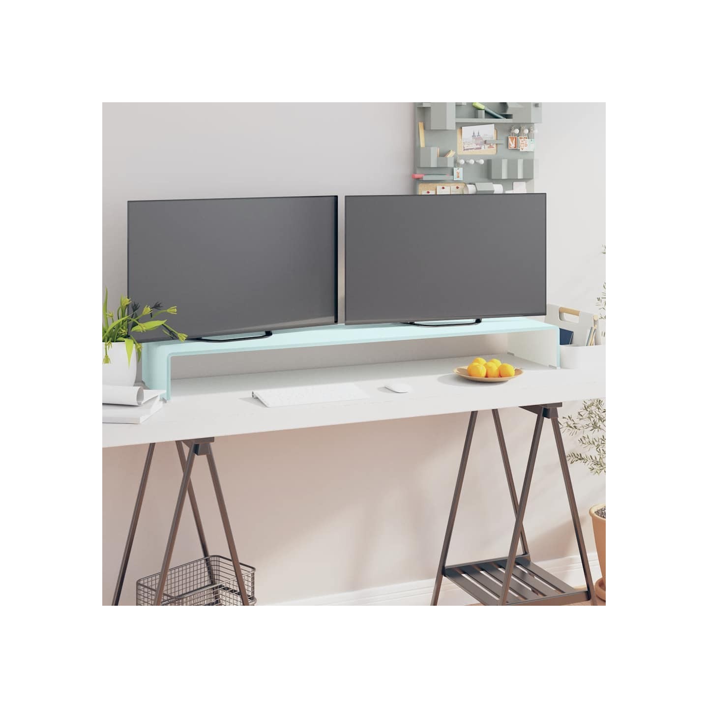 Meuble TV/Support pour moniteur 120x30x13 cm verre vert