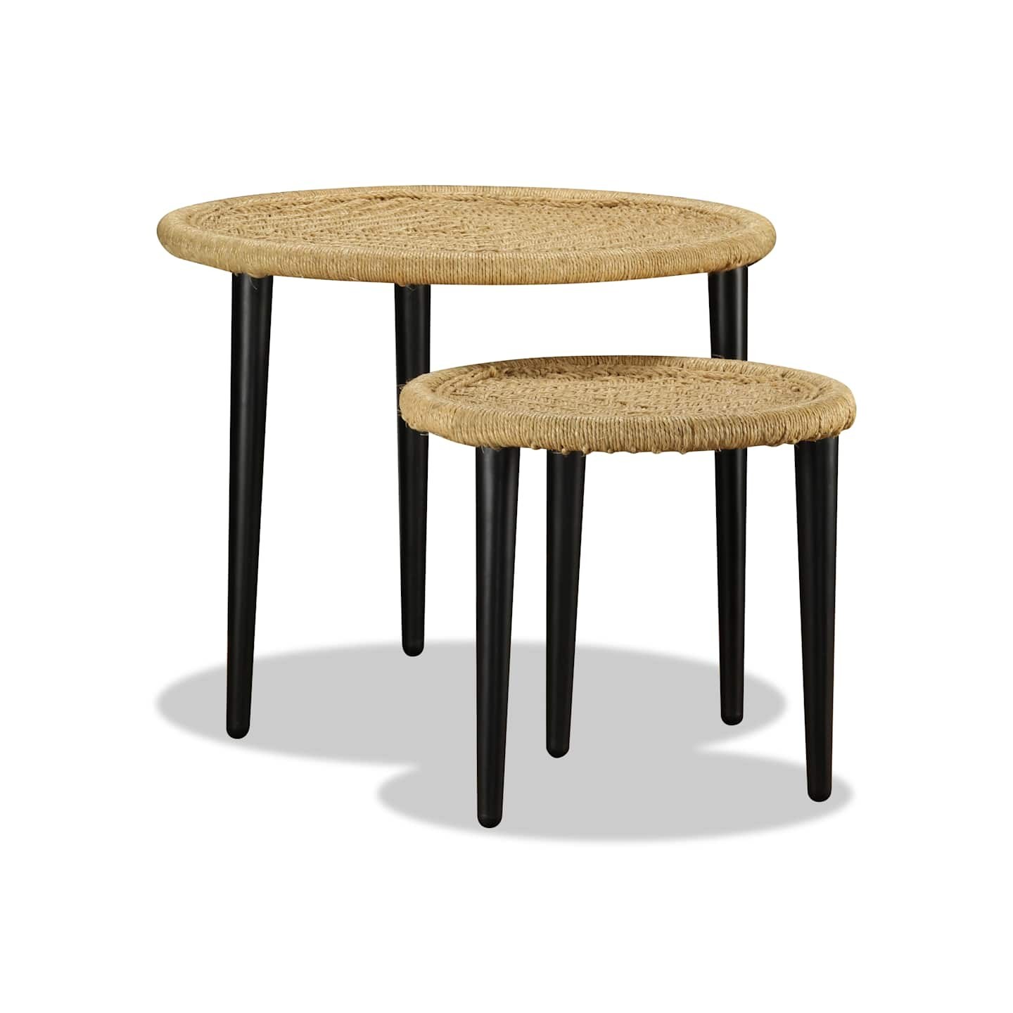 Table basse 2 pcs jute naturelle