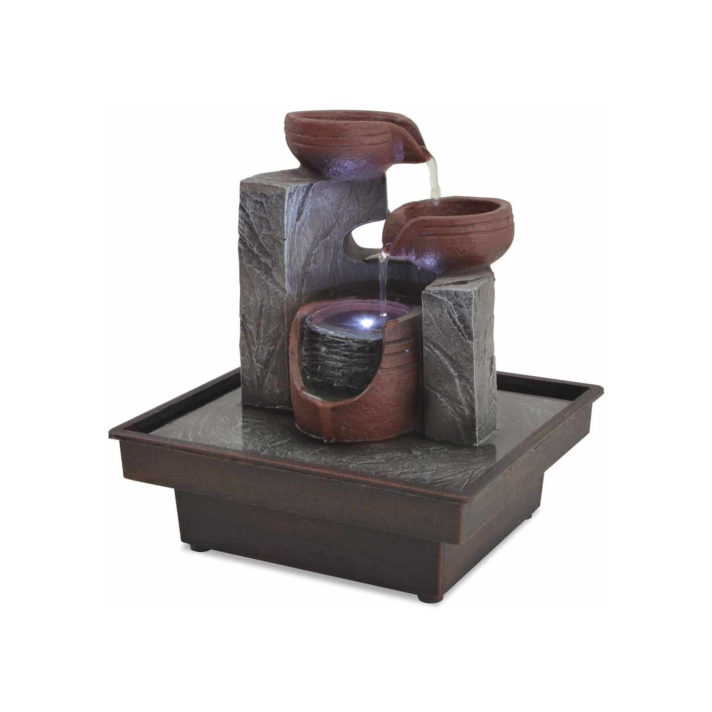 Fontaine d'intérieur avec lampe LED Polyrésine
