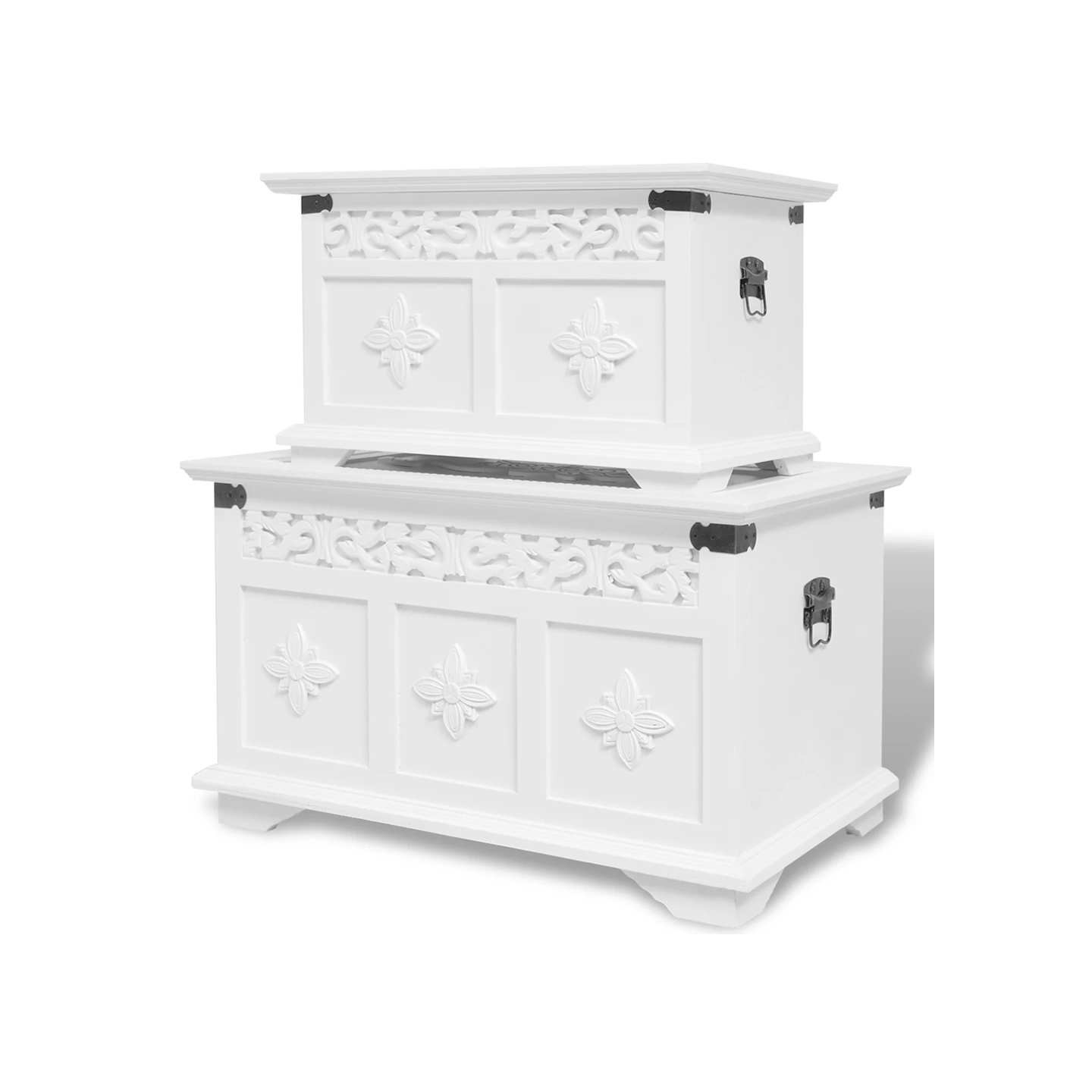 Ensemble de deux coffres de rangement Blanc