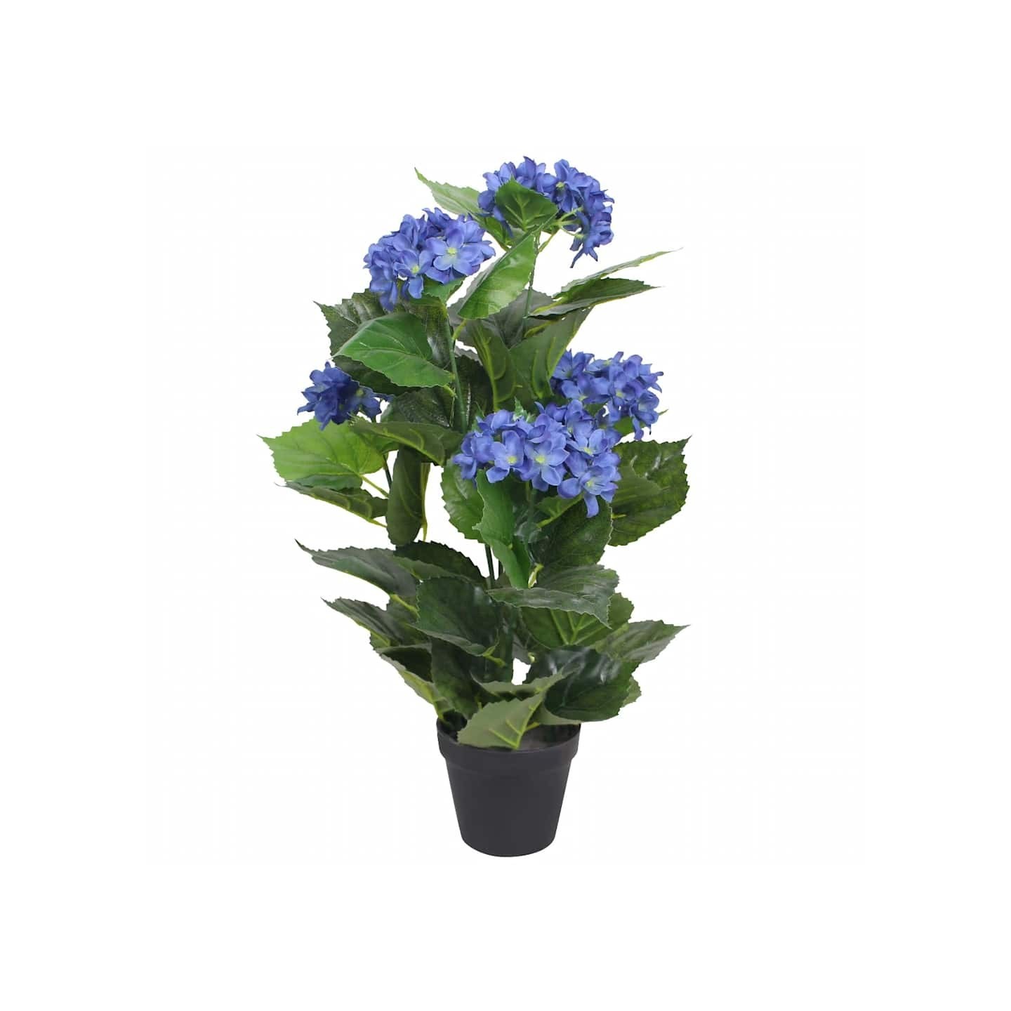 Plante hortensia artificielle avec pot 60 cm Bleu