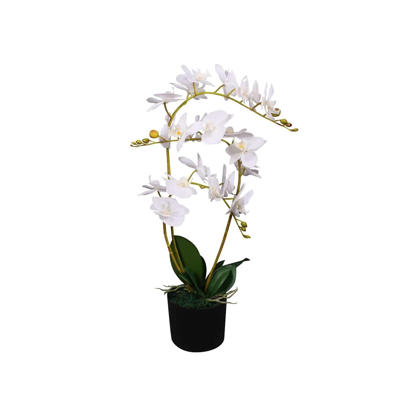 Plante artificielle avec pot Orchidée 65 cm Blanc