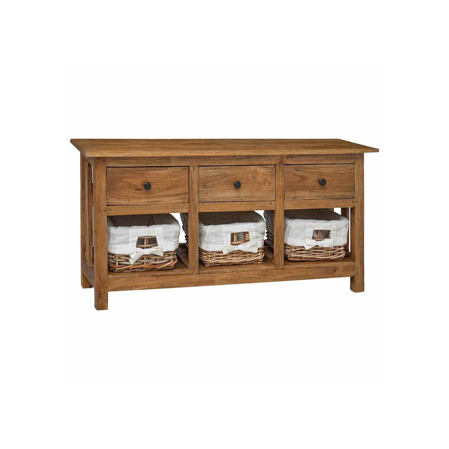 Buffet bois d'acajou massif 100x30x50 cm