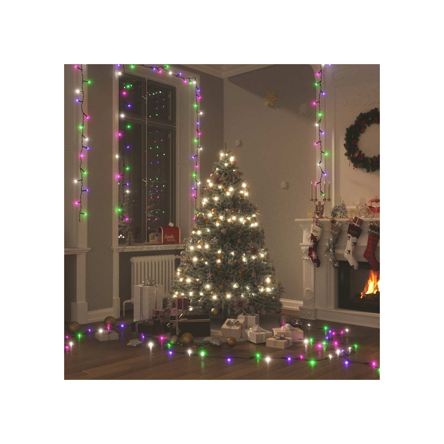 Guirlande LED avec 150 LED Multicolore pastel 15 m PVC