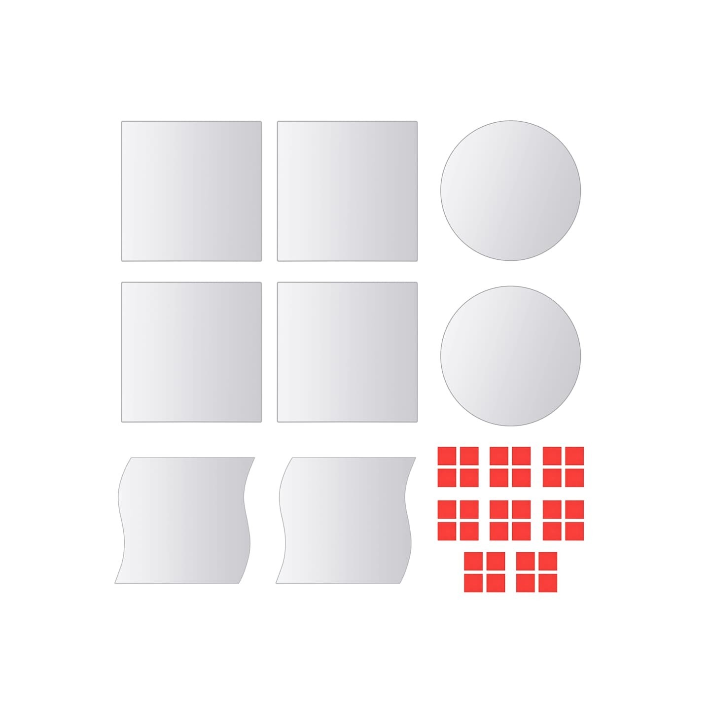 Carreau de miroir 8 pcs Multi-forme Verre