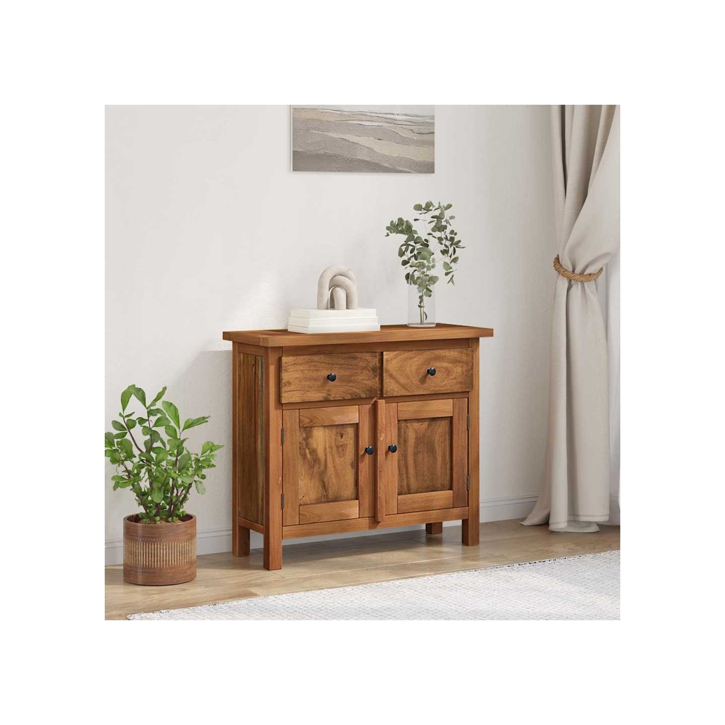 Buffet bois d'acajou massif 75x30x65 cm