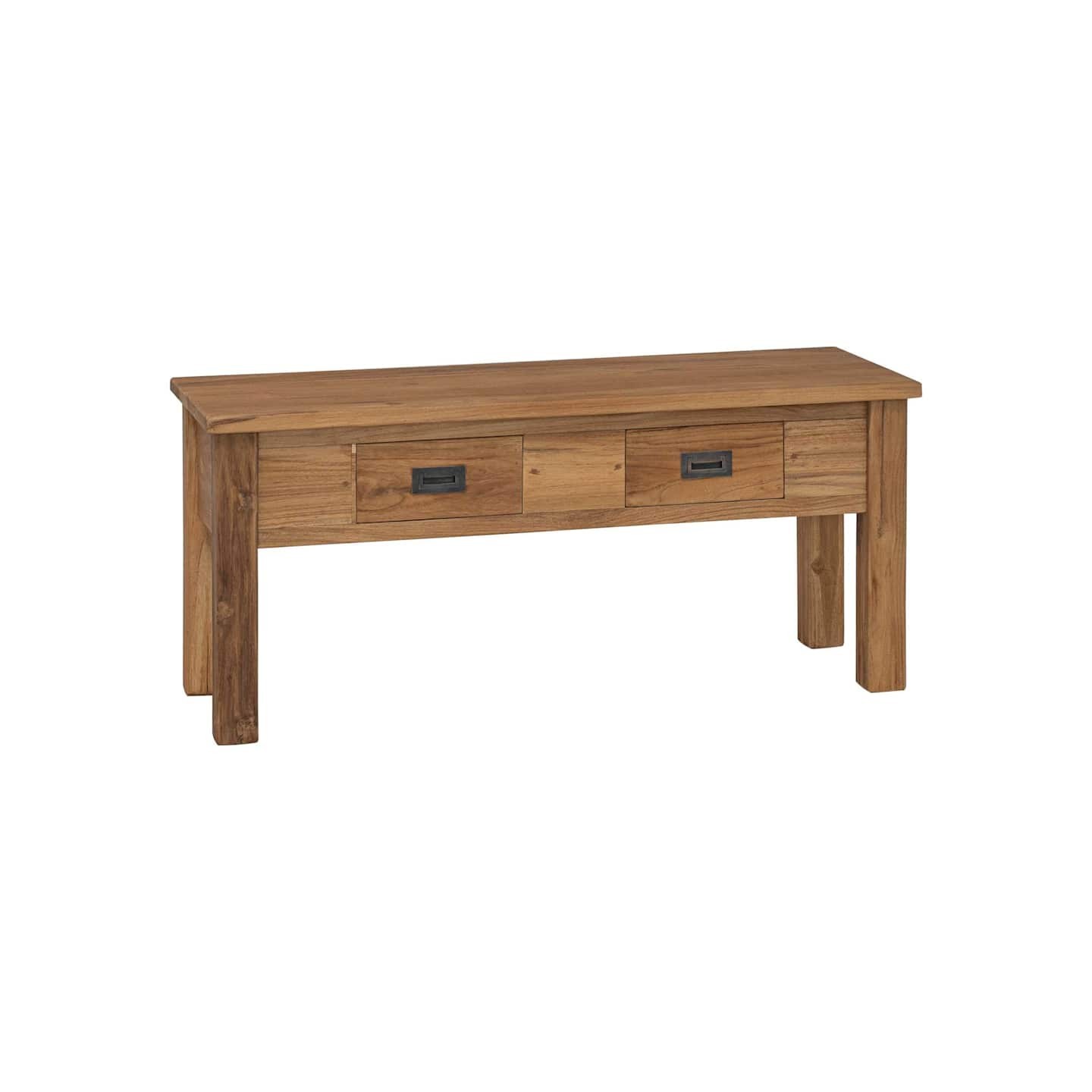 Banc d'entrée teck massif 90 x 30 x 40 cm