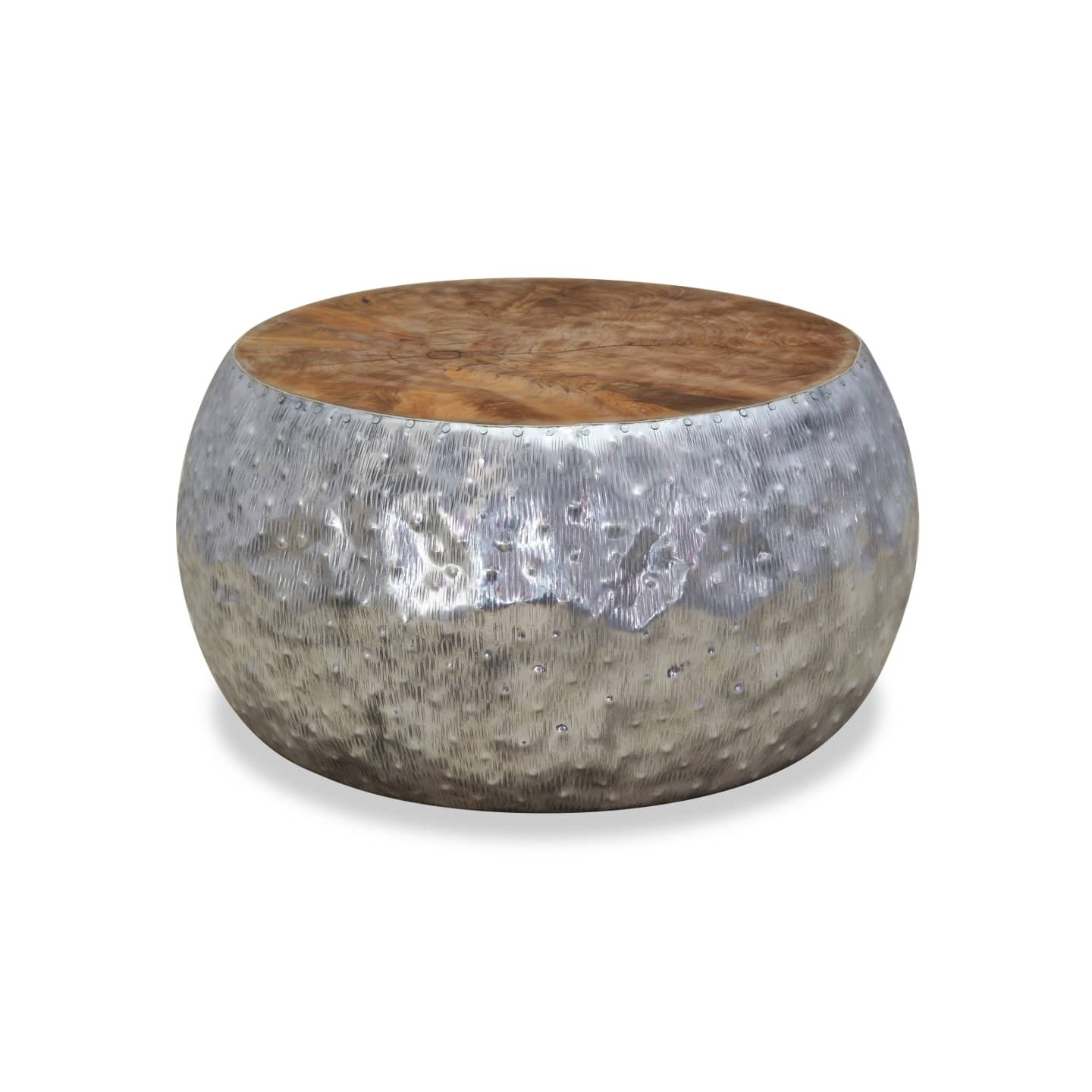 Table basse Aluminium Teck 60x60x30 cm