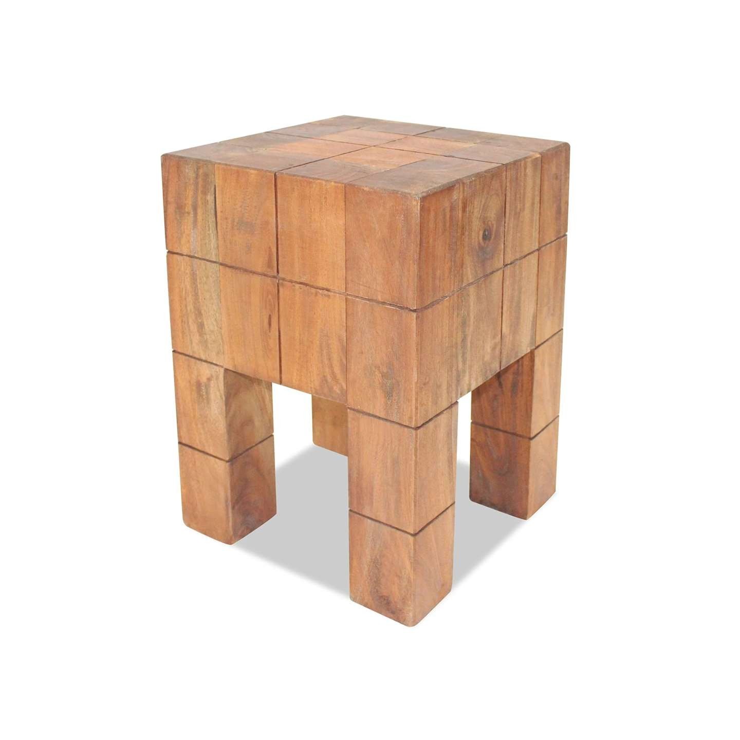 Tabouret bois d'acajou massif