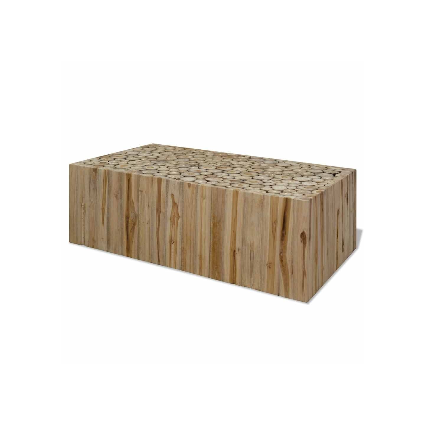 Table basse Teck véritable 90x50x30 cm