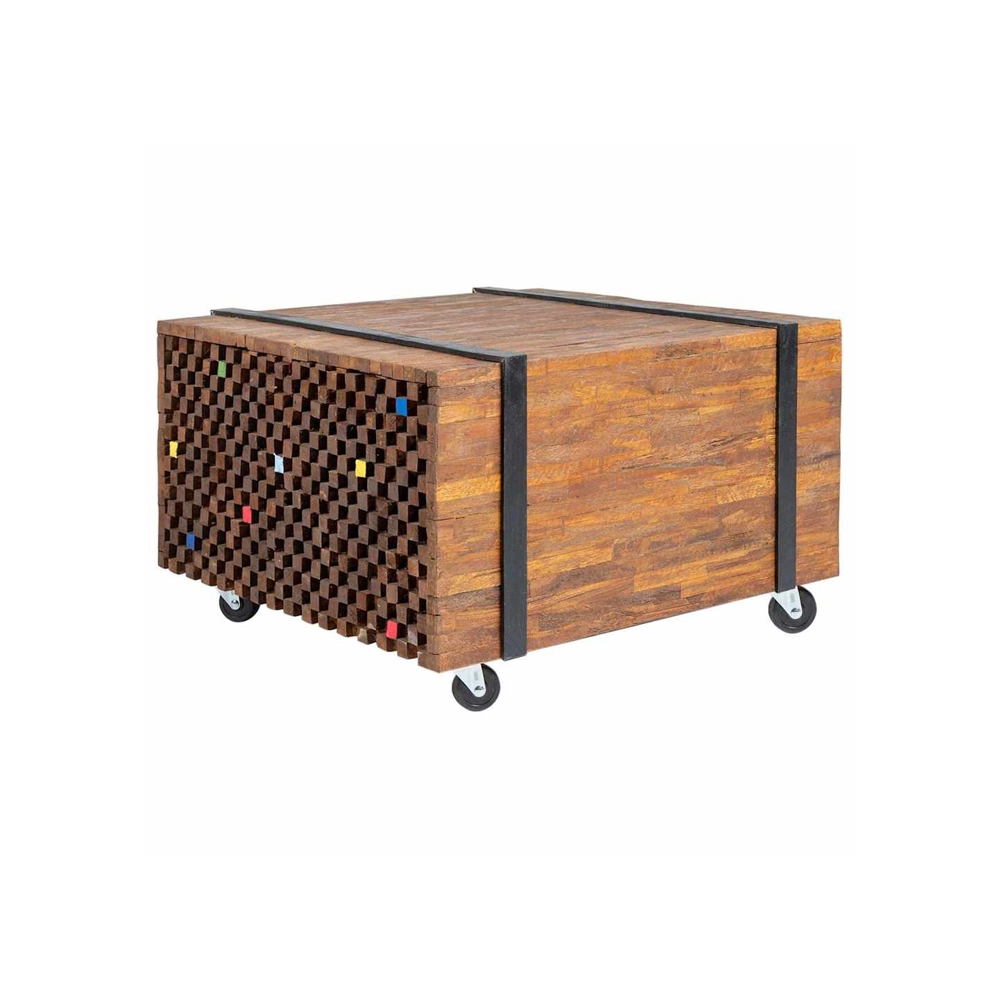 Table d'appoint en teck 60 x 60 x 38 cm