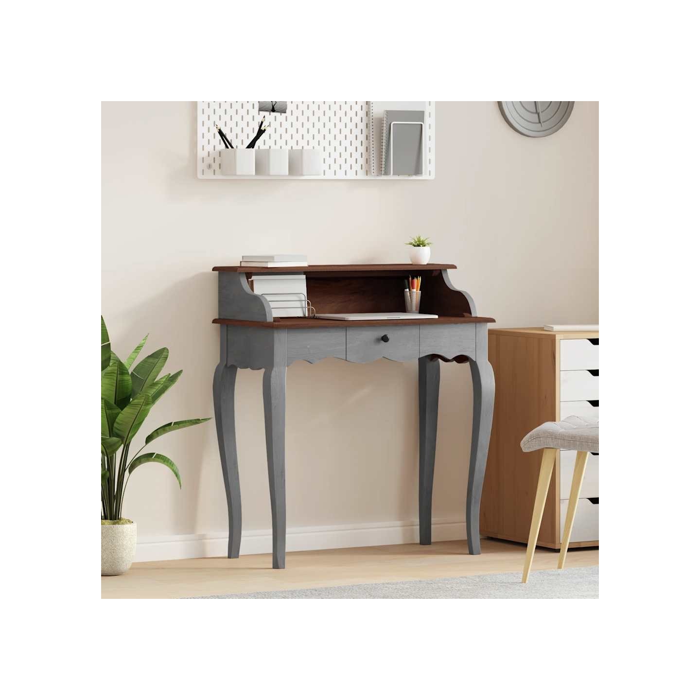 Bureau d'écriture bois d'acajou massif 80x40x92 cm