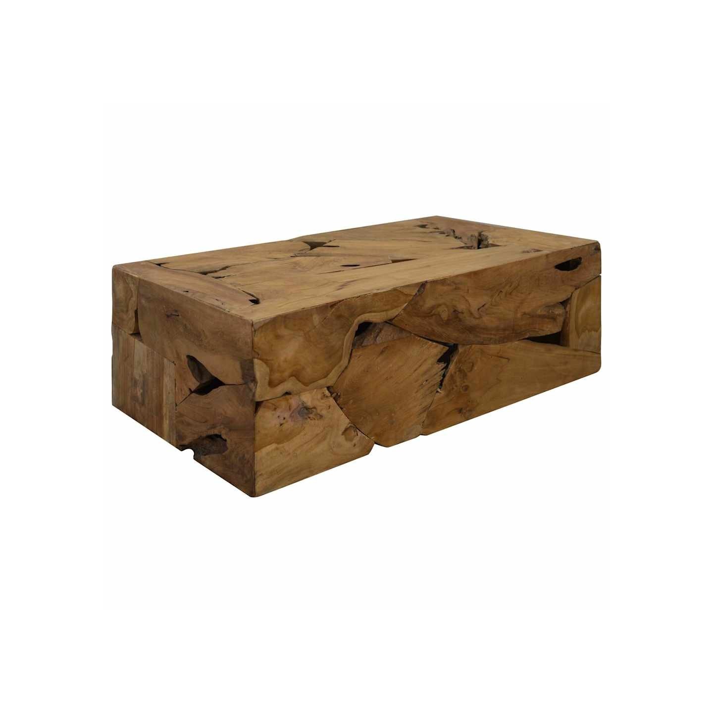 Table basse 90x50x30 cm Teck véritable Marron