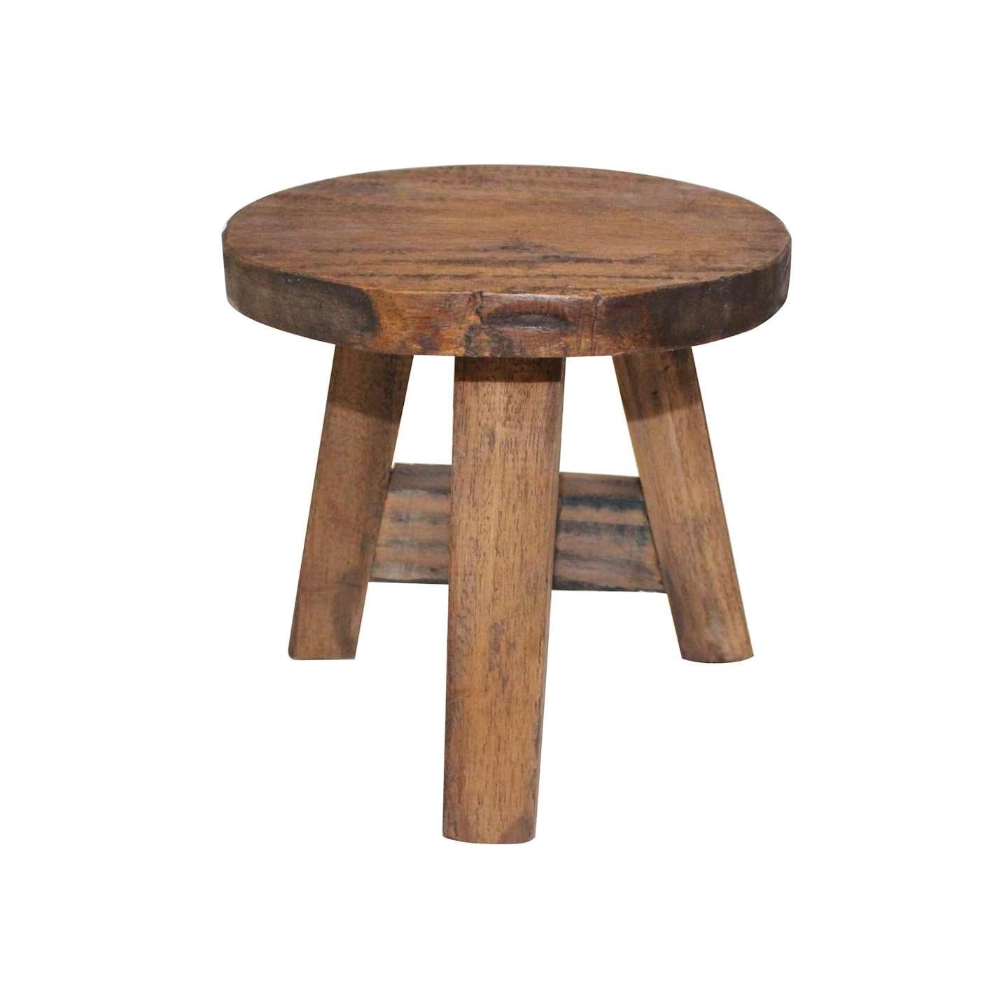 Tabouret bois d'acajou massif
