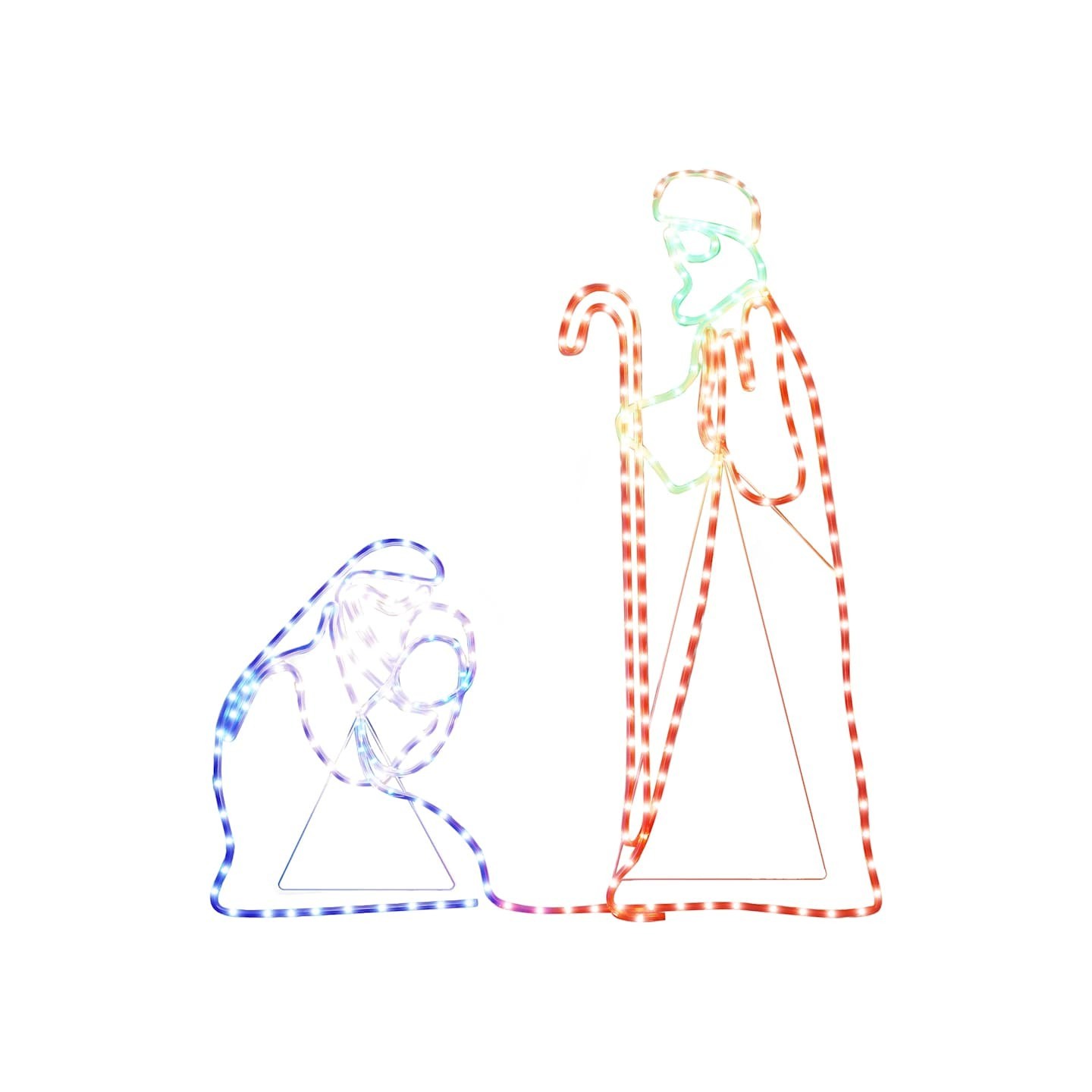 Figurine de Noël Marie et Joseph avec 264 LED 40x55 et 38x100cm