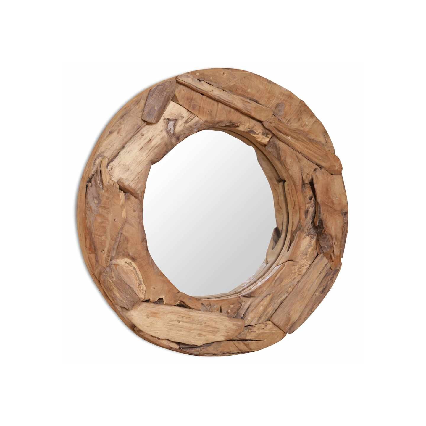 Miroir décoratif Teck 60 cm Rond