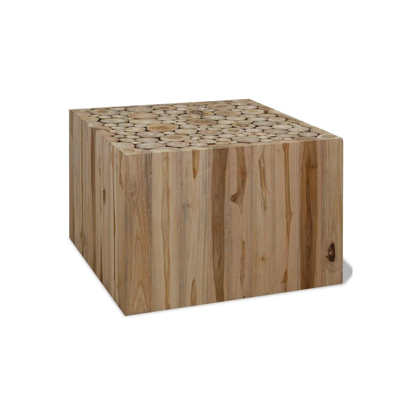 Table basse Teck authentique 50x50x35 cm