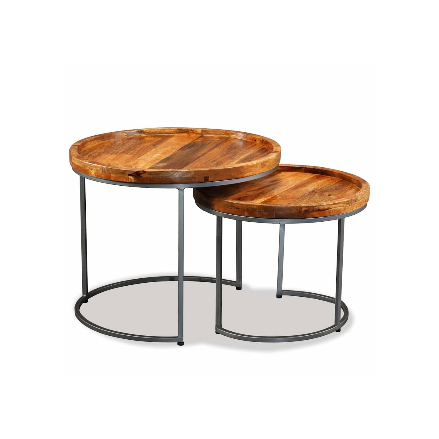 Ensemble de tables d'appoint 2 pcs Bois de manguier massif