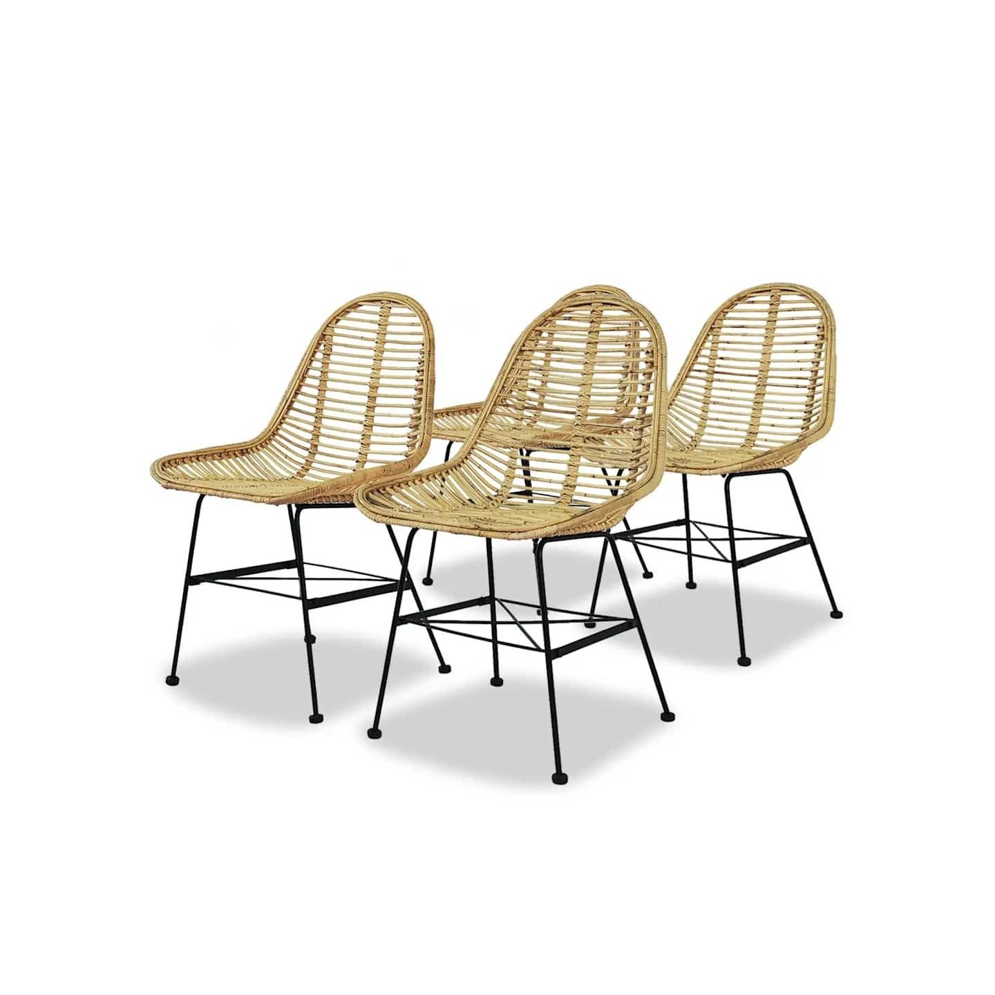 Chaises à manger lot de 4 rotin naturel