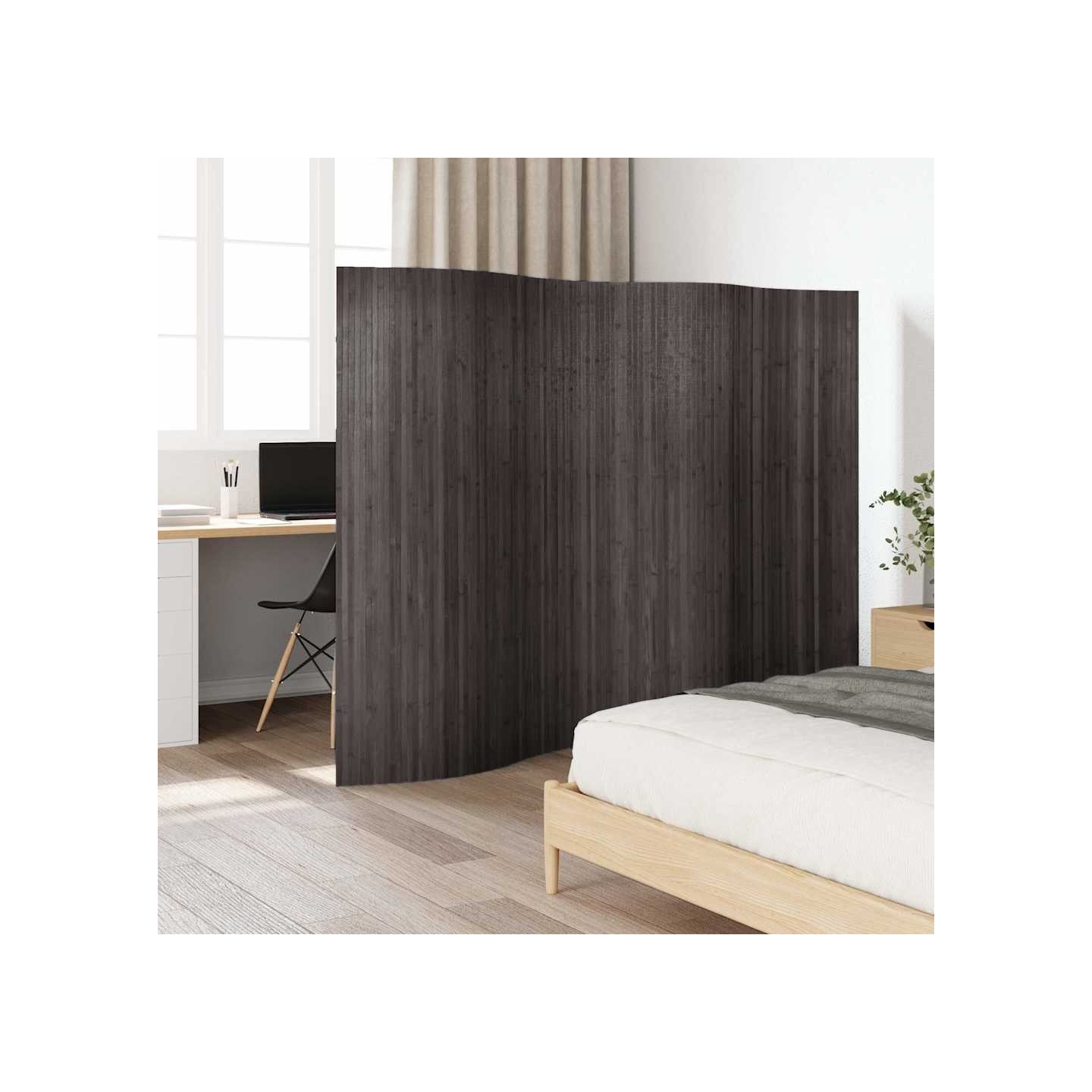 Cloison de séparation bambou gris largeur 250 cm hauteur 165 cm
