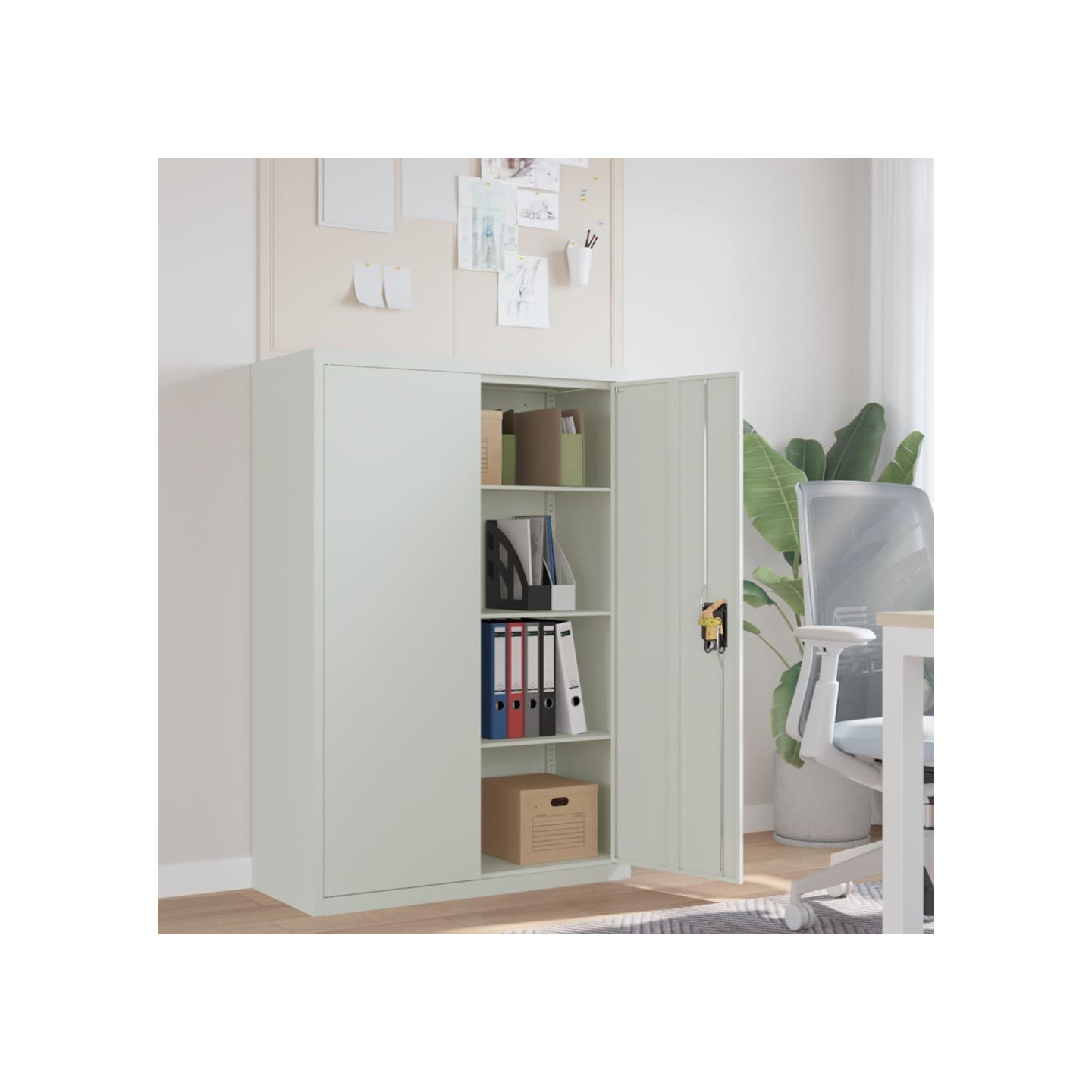 Armoire de bureau 90x40x140 cm Acier Gris