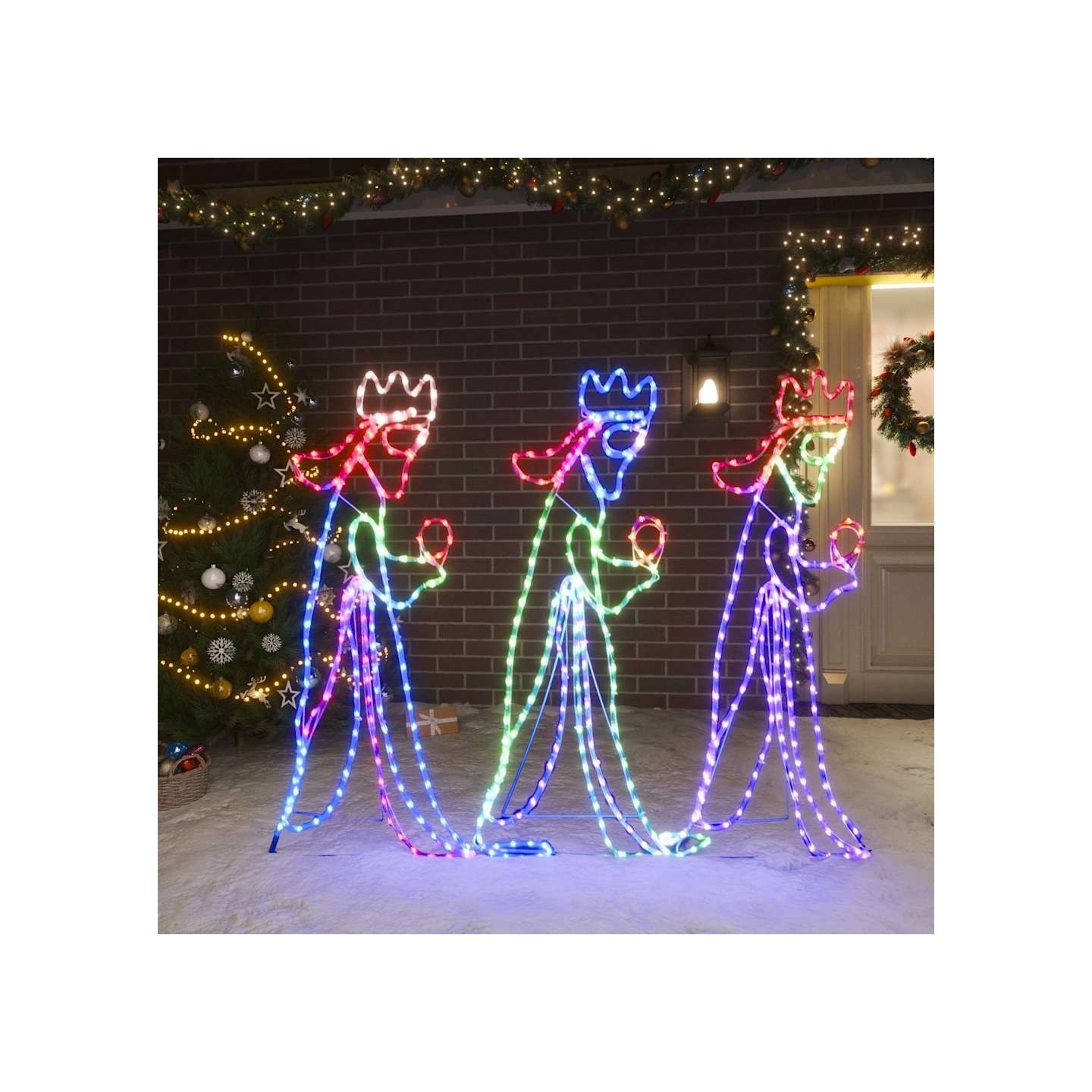 Figurine de Noël de trois rois avec 504 LED 99,5x45,5 cm