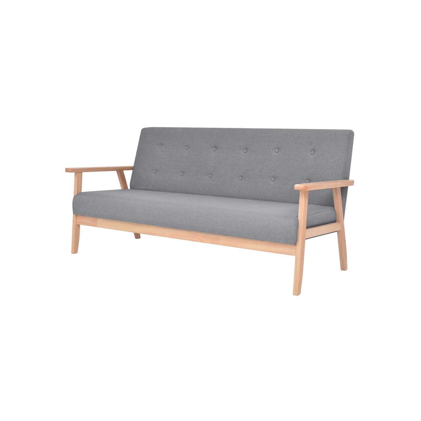 Canapé à 3 places Tissu Gris clair