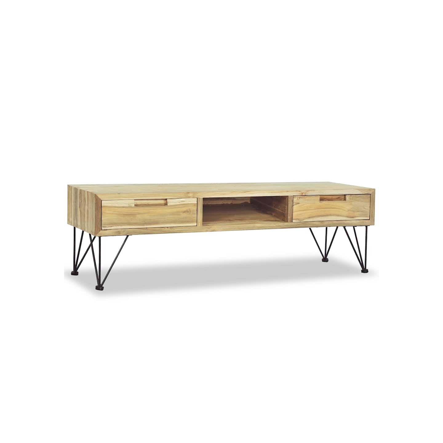 Meuble TV 120x35x35 cm Teck massif