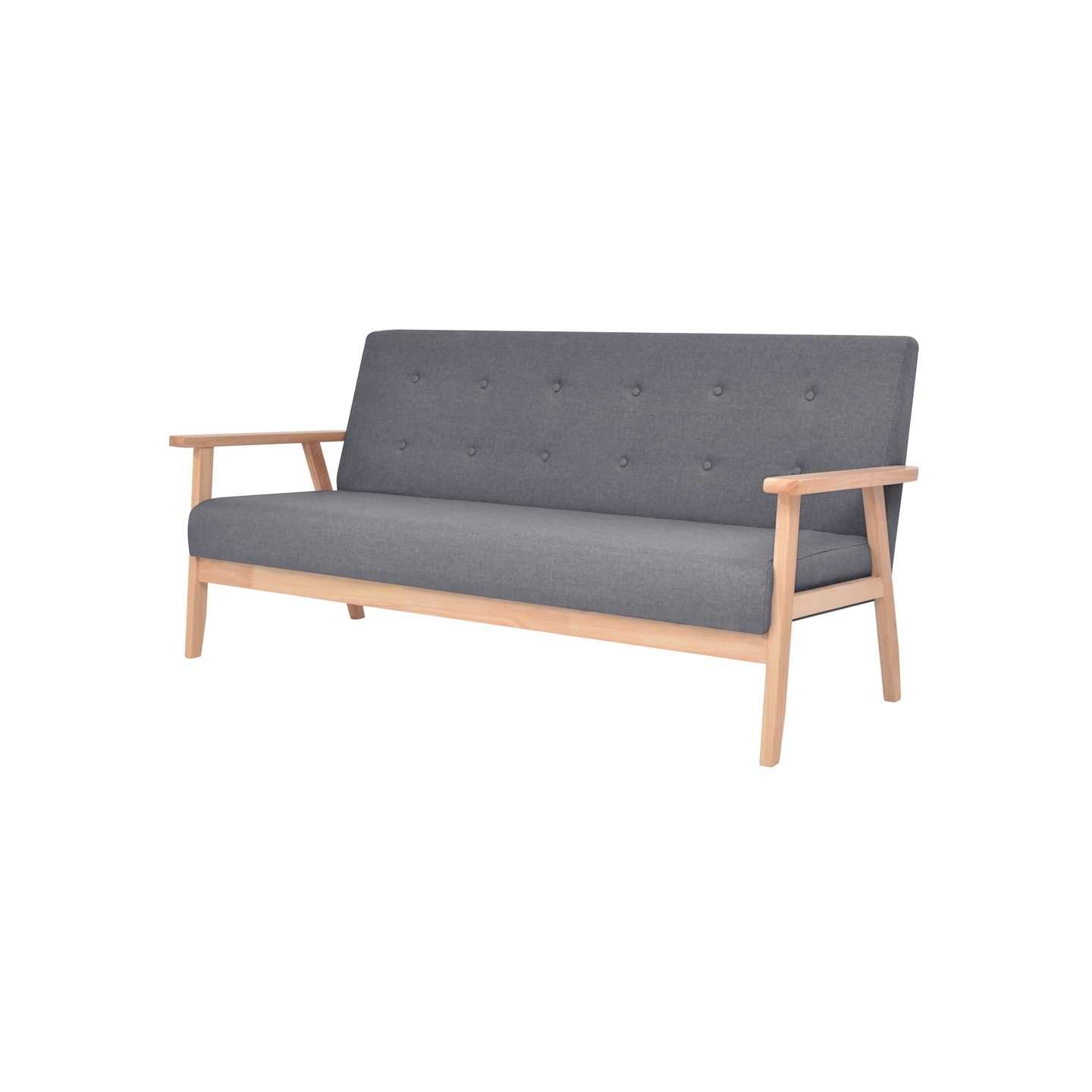 Canapé à 3 places Tissu Gris foncé