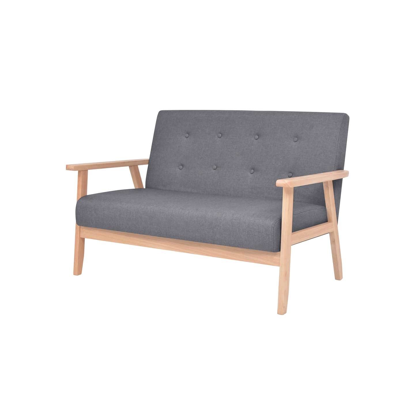 Canapé à 2 places Tissu Gris foncé