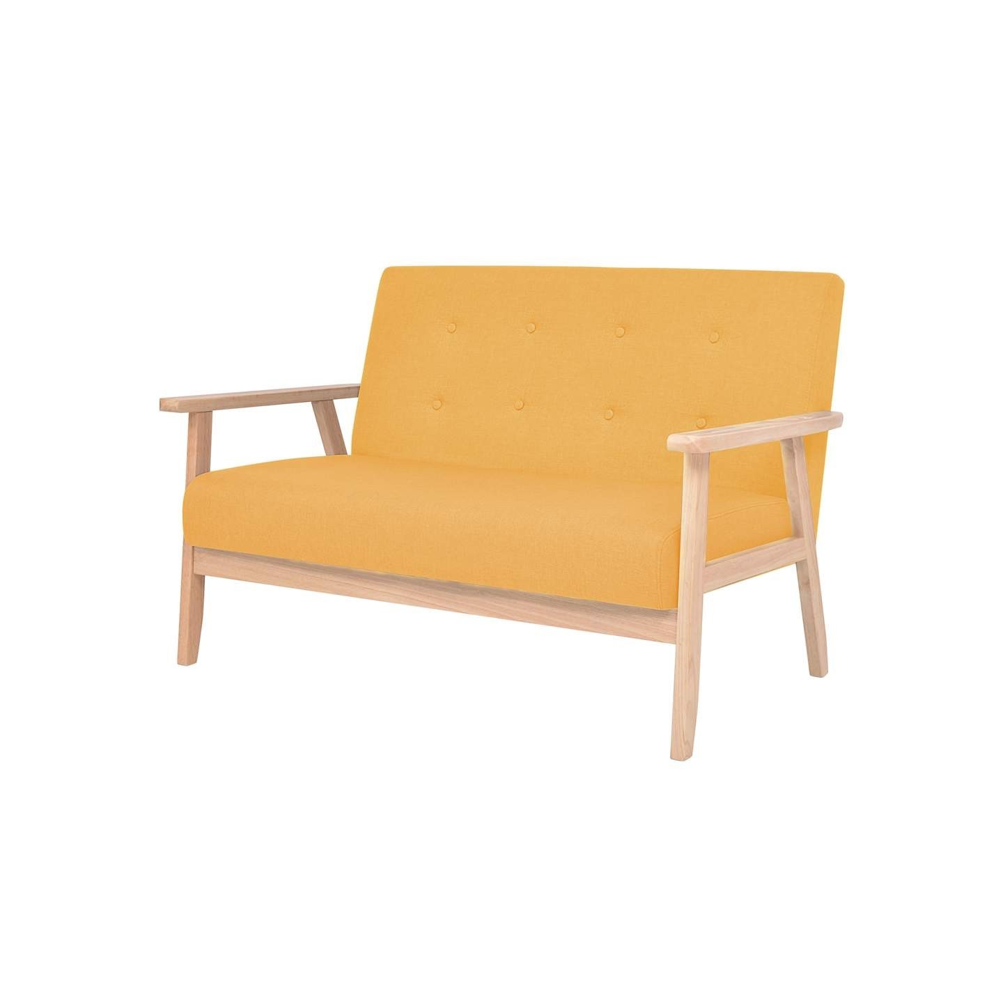 Canapé à 2 places Tissu Jaune