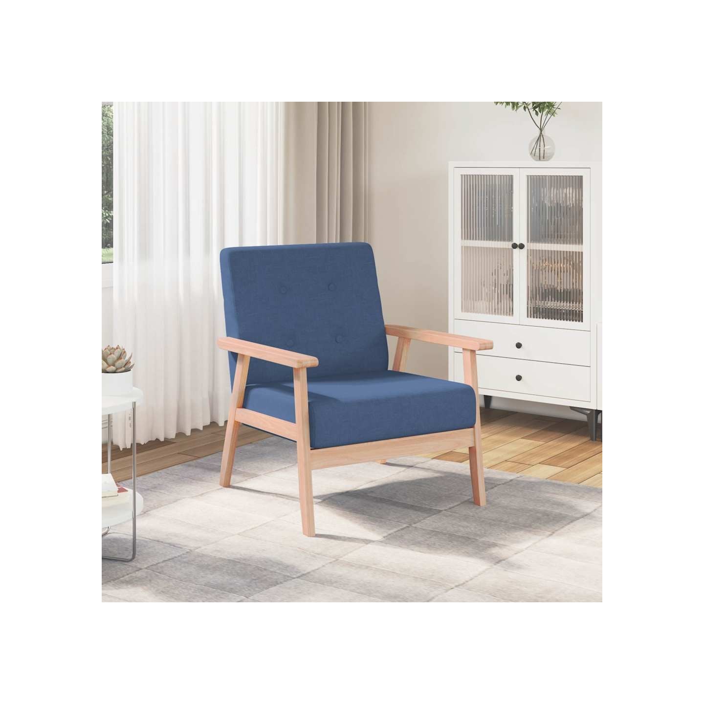 Fauteuil Bleu Tissu